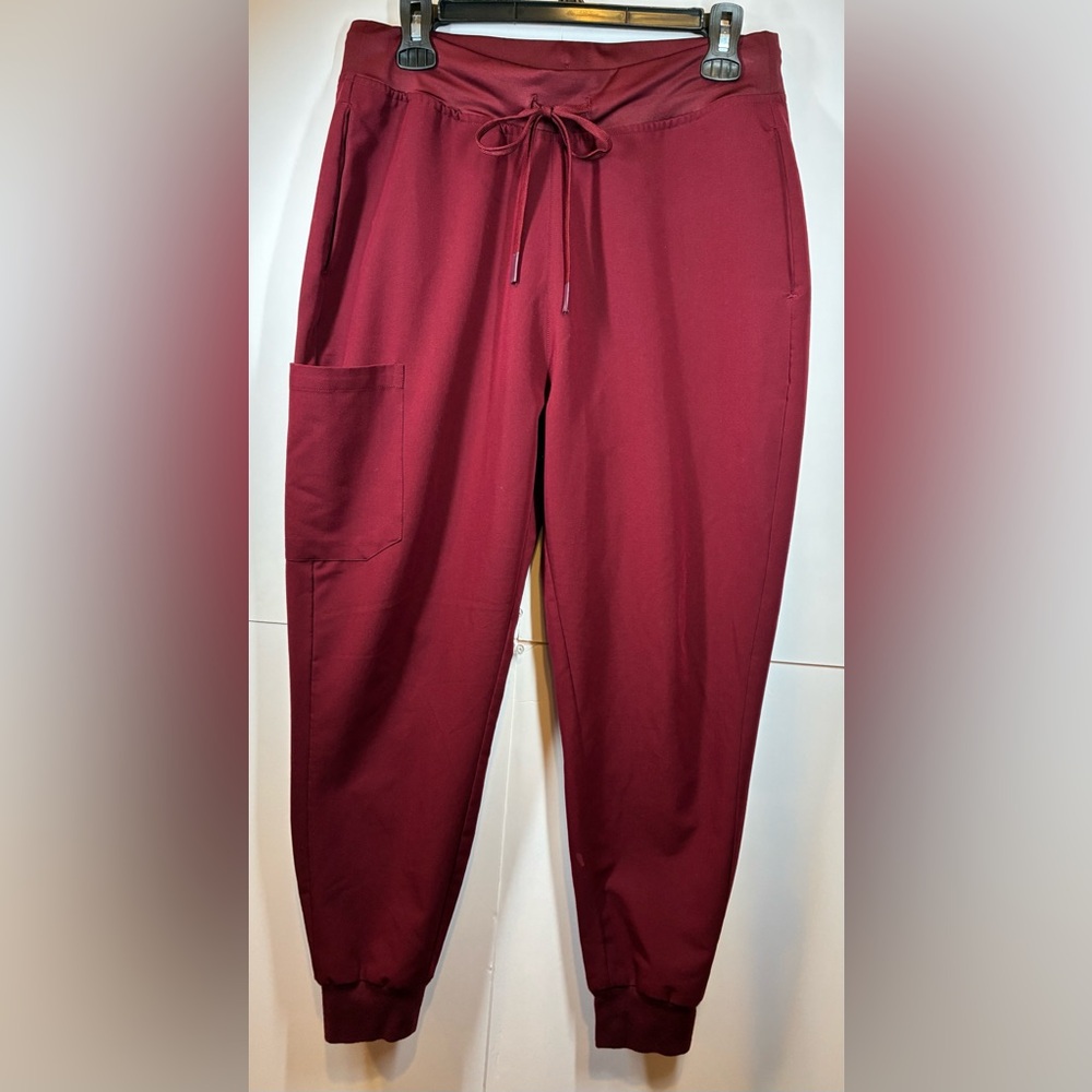 Mandala High Waisted Scrub Joggers Wine Women's Size MP